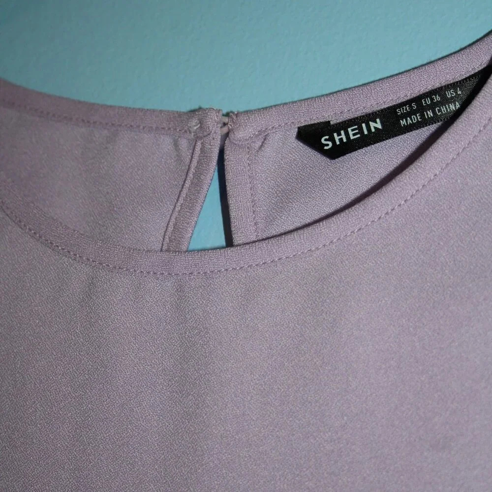 SHEIN Scalloped Sleeve Lilac Tank Top Women's Small Modest - Picture 8 of 14